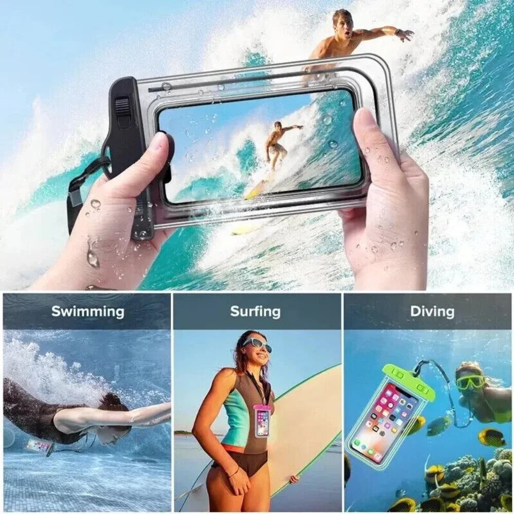 Pink Waterproof Phone dry Bag Pouch Underwater Swimming Cell Phone Case Cover